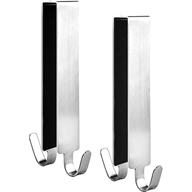 2er-pack Verlängerte Haken Für Duschtür. Türhaken Für Rahmenlose Glastüren. Doppelte Handtuchhaken (silber)