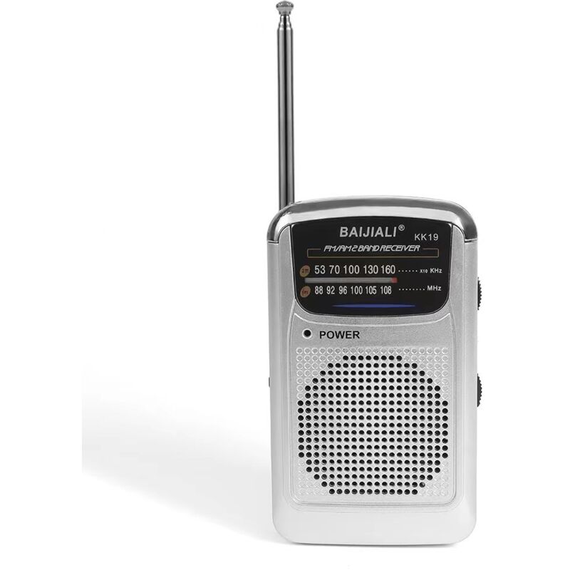 Vintage-retro-radio – Tragbares Radio – Fm/am-radio – Abs – Silber