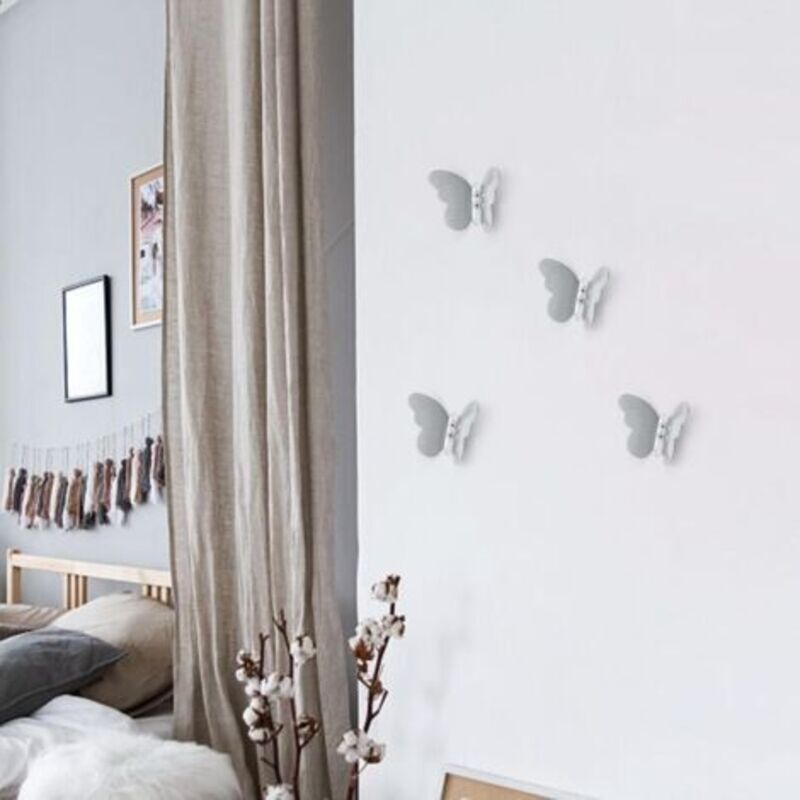 Wandhaken Silber, 4-teiliges Set Moderne Wandhaken, Kreative Schmetterlings-kleiderhaken, Metallhaken Für Dekoration Und Aufbewahrung