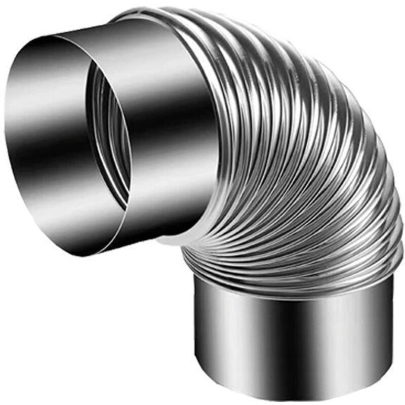 90°-bogen Für Ofenrohr, Ø Ca. 120 Mm, Aus Heißverzinktem Stahl, Silber
