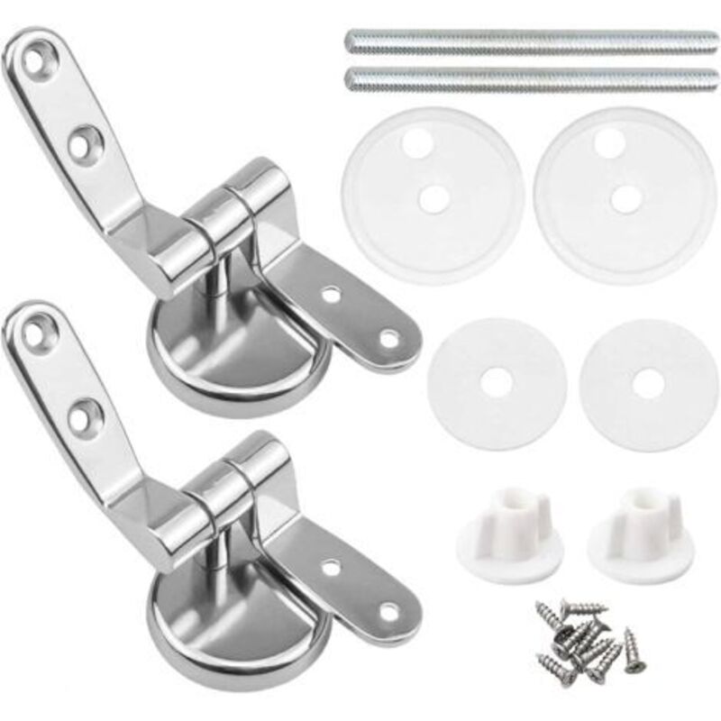 Toilettenscharnier Aus Zinklegierung, Befestigungsset Für Silberfarbenen Wc-sitz (zubehör Enthalten)