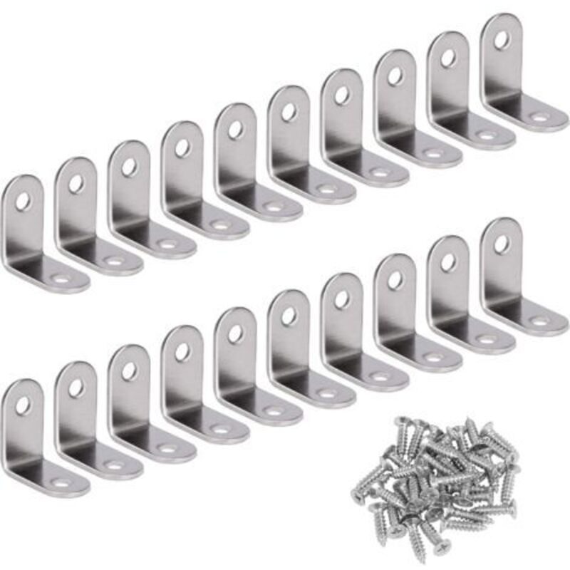 Rechtwinkliger Edelstahlhalter 90 Grad Eckhalter L-förmiger Winkelhalter Mit Schrauben Silber 20 Stück 30 30 16mm