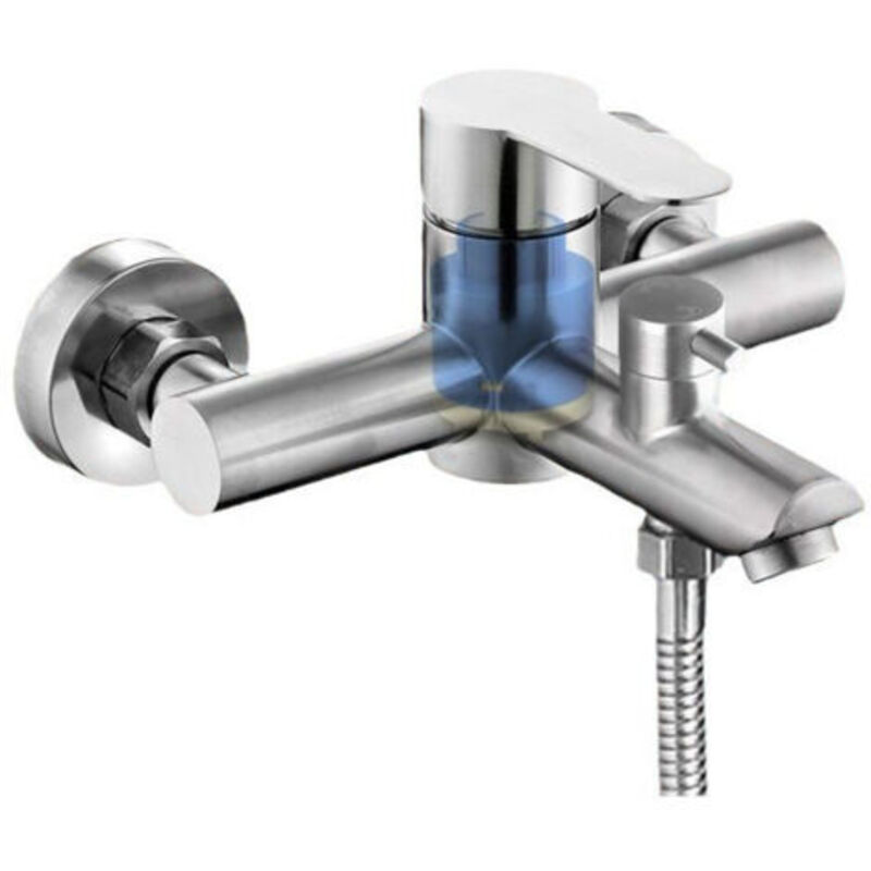 Einhebel-wandmischer Für Dusche Und Badewanne, 2 Wasserauslässe - Badewannenarmatur, Silber