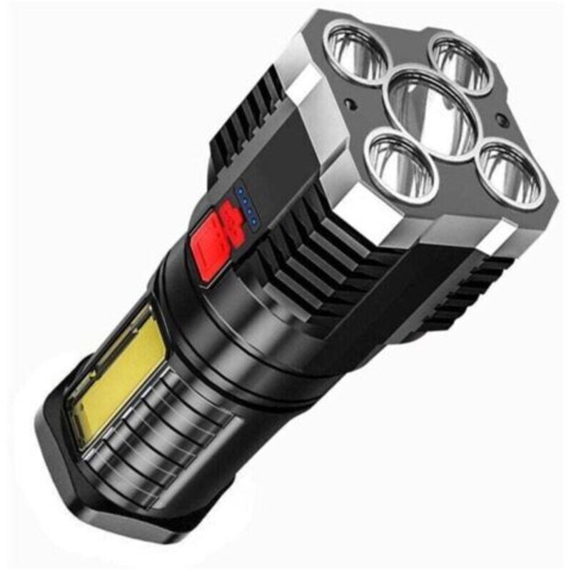 Led-taschenlampe, Extrem Hell, Wiederaufladbare Led-taschenlampe Mit 10.000 Lumen, Wasserdicht Nach Ip65, Zoombar Und Einstellbar, Ideal Für Camping, Wandern Und Notfälle – Silber