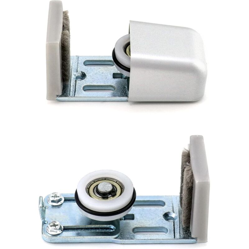 Untere Türführung, Verstellbare Bodenführung, Kratzfeste Rollen Mit Kugellagern, Für Schiebetüren Mit Rahmen, Silber, 2 Stück (einstellbereich: 10 Mm-35 Mm)