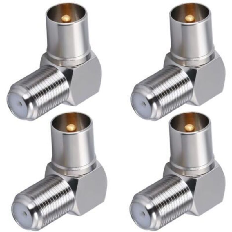 4 Stück Koaxial-steckverbinder Für Tv-antenne, 90 Grad, Männlicher Stecker Auf F-buchse, Rechtwinkliger Adapter Für Satellitenkabel