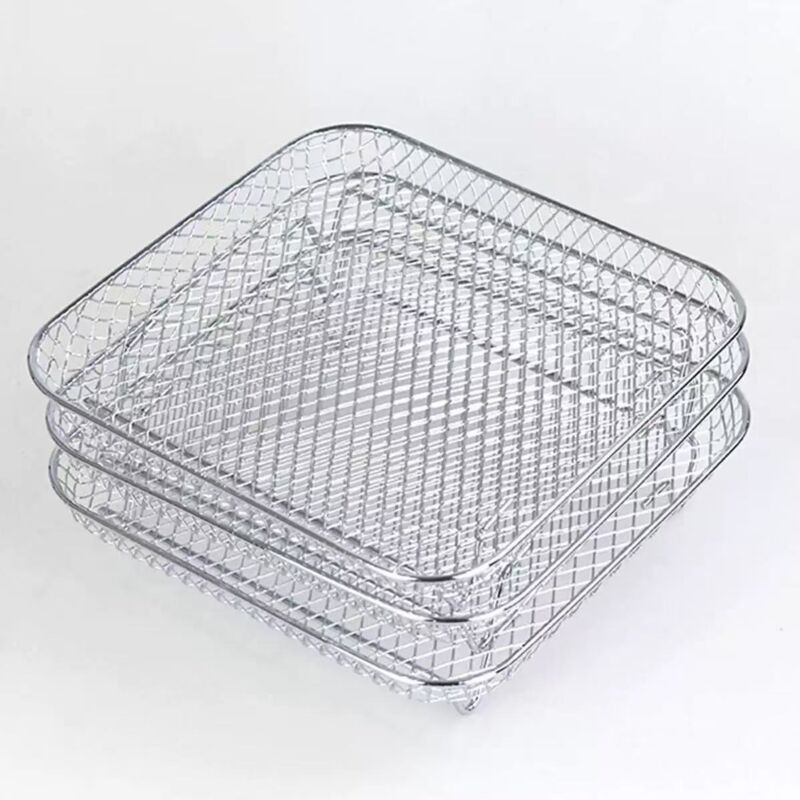 3-teiliges Set Aus Multifunktionalen Edelstahlgrills, Halterung Für Dampfgarer Und Ofenzubehör