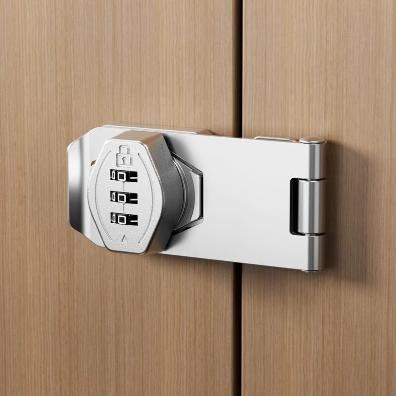 3-stelliges Zahlenschloss Für Schrank – 10 Cm Riegel – Silber –