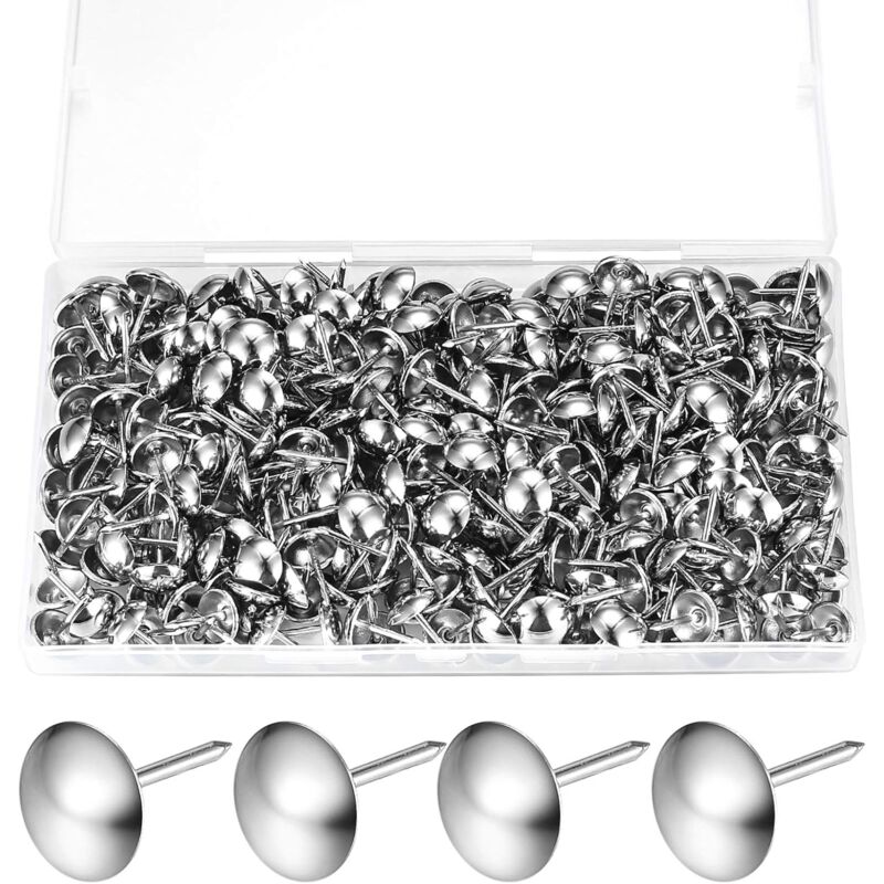 320 Polsternägel, Polsterheftzwecken Für Möbel, Dekorative Nägel Für Möbel, Antike Kolbenstifte, Design-stuhlnägel, Teppichnägel, Heftzwecken - 11x17 Mm/silber