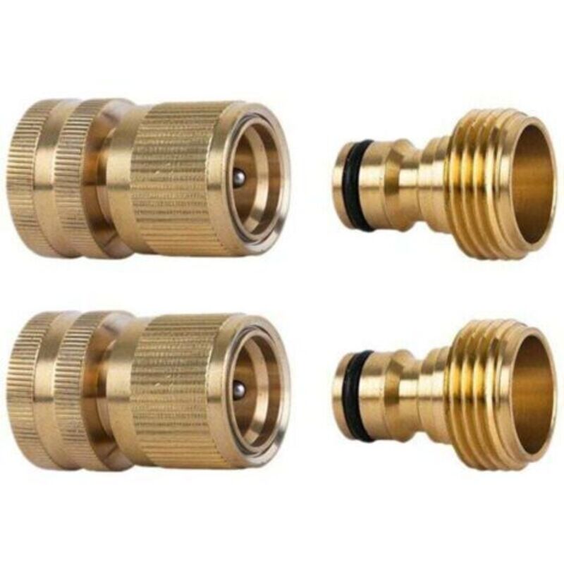 2 Sets Gartenschlauch-verbindungsstücke Aus Messing 12 Mm, Wasserhahn-schlauchadapter Für Garten, Küche, Außenbereich