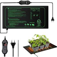 Pflanzenheizmatte, 20 X 10 Zoll Heizmatte Für Setzlinge Mit Thermostat, 50w Wasserdichte Heizmatte Für Pflanzen, Zeitgesteuerte Einstellbare Heizmatte Für Setzlinge, Tiere, Keimung