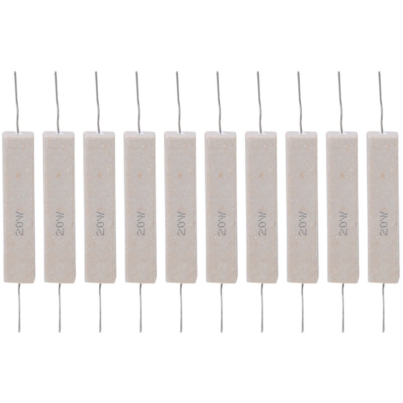 Zementfeste Widerstände, 10 Stück, ±5% Hohe Präzision Für Leiterplatten, 20w, Hervorragende Wärmebeständigkeit, Kurzzeitige Überlastfähigkeit, Für Elektronikprojekte (10r).