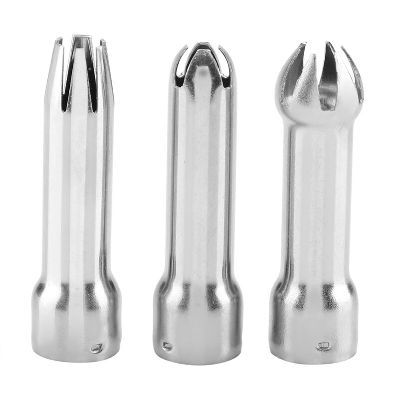 Russische Spritztüllen, 3-teiliges Set Aus Edelstahl-spritztüllen Für Cupcakes, Spritzbeutel-set Für Kuchen, Sahnetülle Für Kuchen