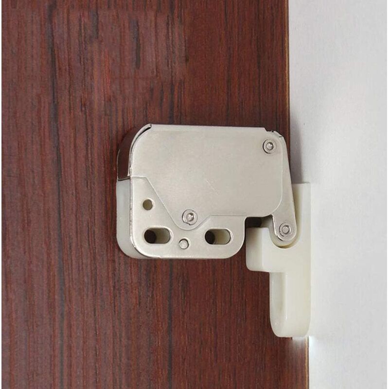 Satz Von 4 Push-in-touch-lock-verschlüssen – Automatisches Federdrucksystem – Metallfinish Für Schrankmöbel