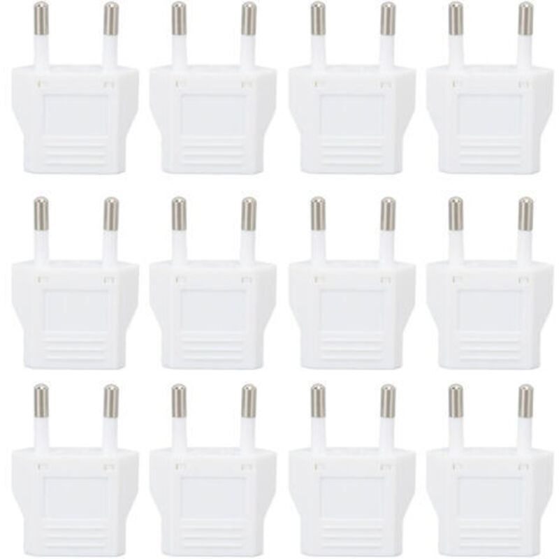 Set Mit 12 Europäischen Reise-steckdosenadaptern, Gehäuse Aus Polycarbonat, Europäischer Steckdosenkonverter 110-250 V