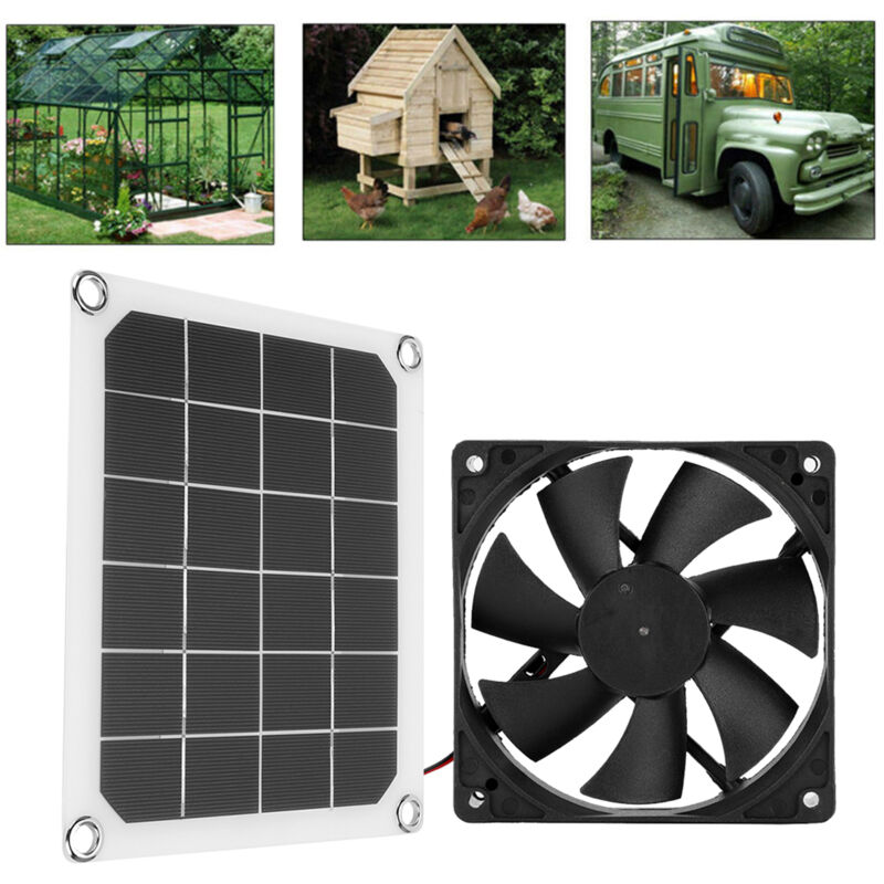 Solarpanel-lüfter, 6v 10w Ip65 Wasserdicht, Außen-solarstromversorgung, Abluftventilator Mit Usb-ladefunktion Für Hühnerstall Und Gewächshaus