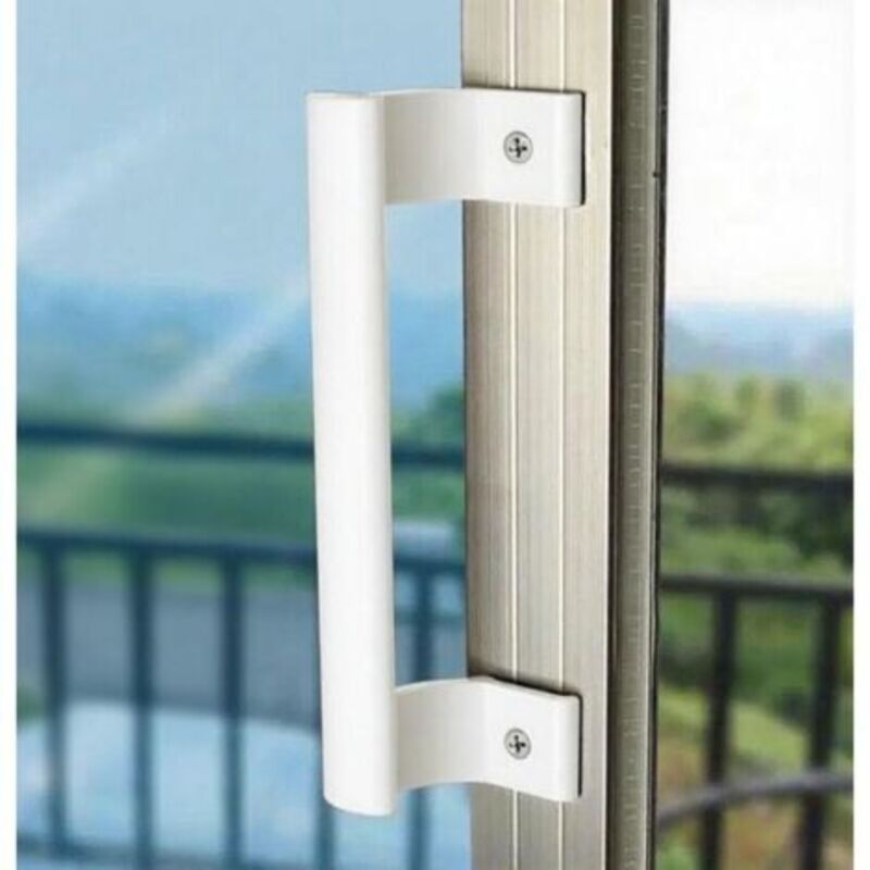Aluminiumlegierungsgriff Für Balkonschiebetür - Scheunentür-schiebetürgriff - Gartentürgriff - Seitengriff Mit Montageschrauben (weiß)
