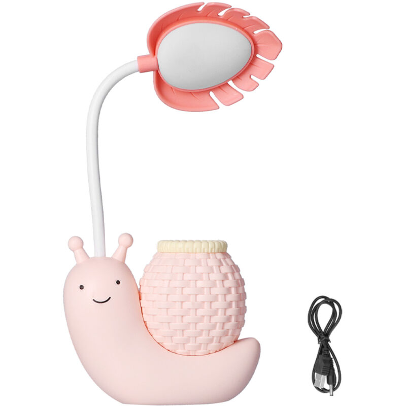 Led-schreibtischlampe Mit Stifthalter, Multifunktional, Usb-ladung, Niedliche Schreibtischlampe Für Schüler Und Kinder, Pink