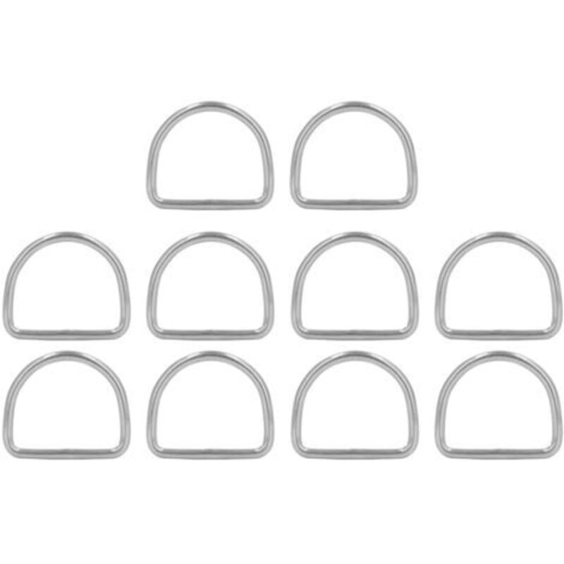 Satz Von 10 D-ringen Aus Edelstahl 316, 3 Mm, Nahtlos Geschweißt, Halbrund, Zubehör Für Surfboards Und Kajaks, 25 X 22 X 3 Mm