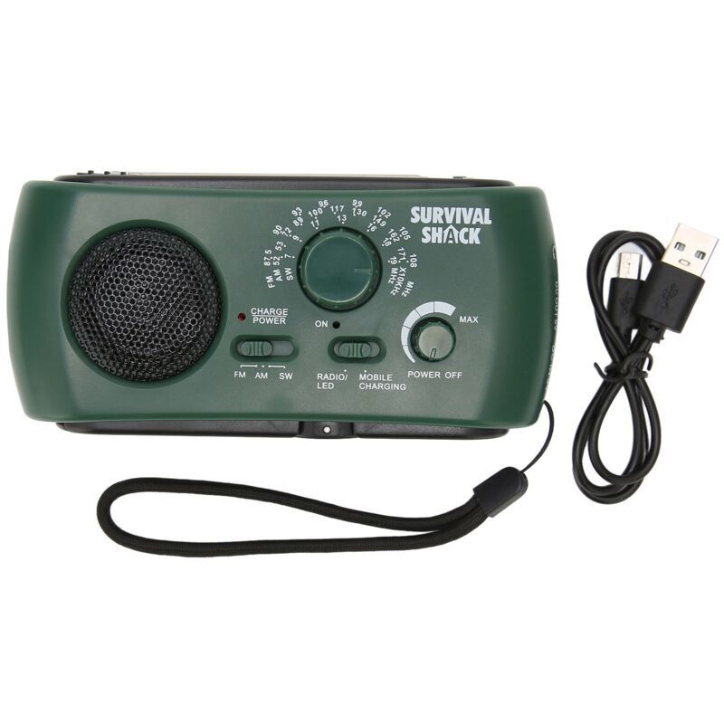 Tragbares Kurbelradio Mit Led-taschenlampe, Praktisches Outdoor-multiband-am/fm/sw-wetterradio Mit Kurbel- Und Solarbetrieb