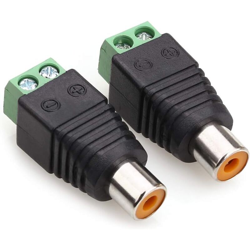 Rca-buchse, Adapter Von Rca-buchse Auf Audio/video-stecker Mit Schraube Für Cctv-überwachungskamera (2er-pack)