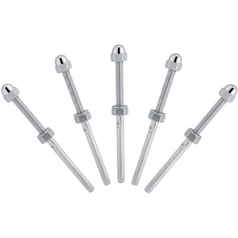 10 Stück Kabel-geländer-system Mit Gewinde, Endstück Für Terminalbolzen, Für 1/8 Zoll Flachkabel, Plattform-geländer-handlauf, Edelstahl-kabelspanner