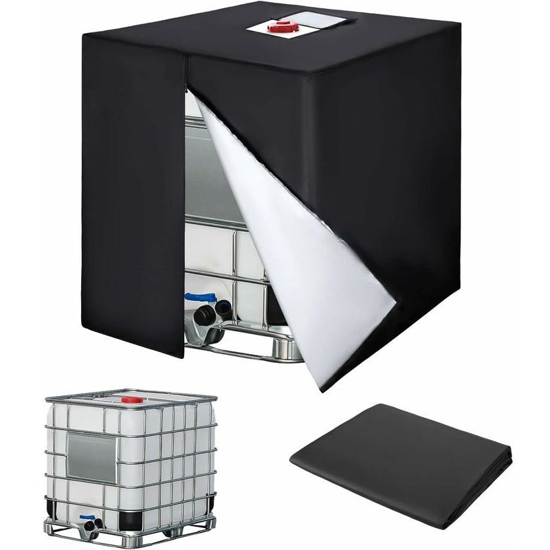Ibc-wassertank-abdeckung 600 L, Container-regenwassertank-abdeckung Mit Reißfestem, Uv-beständigem Und Winddichtem 420d-stoff Und Reißverschluss