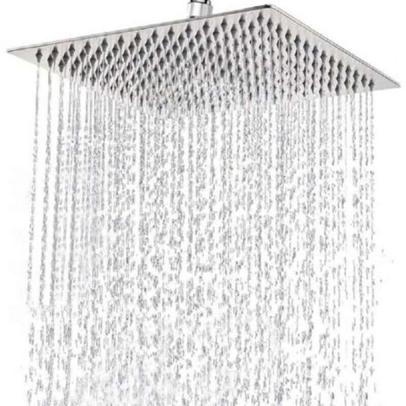 Edelstahl-duschkopf – Quadratischer Regenduschkopf, 20 Cm, Wassersparend, Universell Mit 1/2-zoll-gewinde, Einfach Zu Installieren Und Zu Reinigen