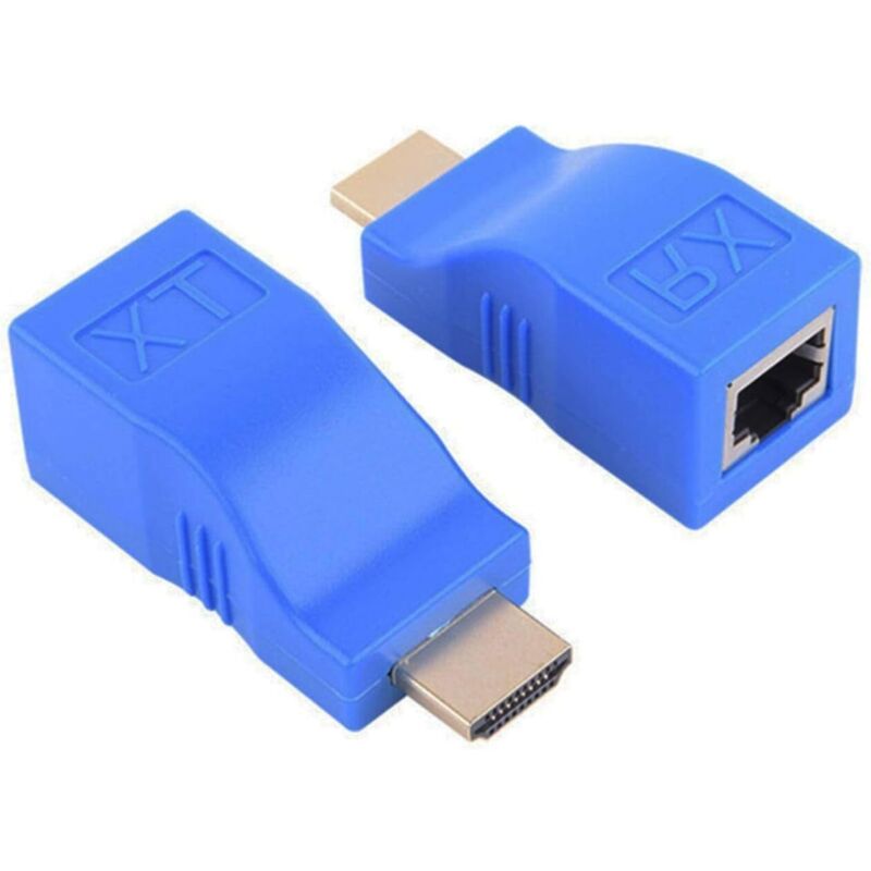 Hdmi-verlängerungskabel 1080p Mit Rj45-anschlüssen, Lan-netzwerkadapter, Hdmi-erweiterung Bis Zu 30 M Über Ethernet-lan-kabel Cat5e/6 Utp Für Hdtv-monitore, 1 Paar