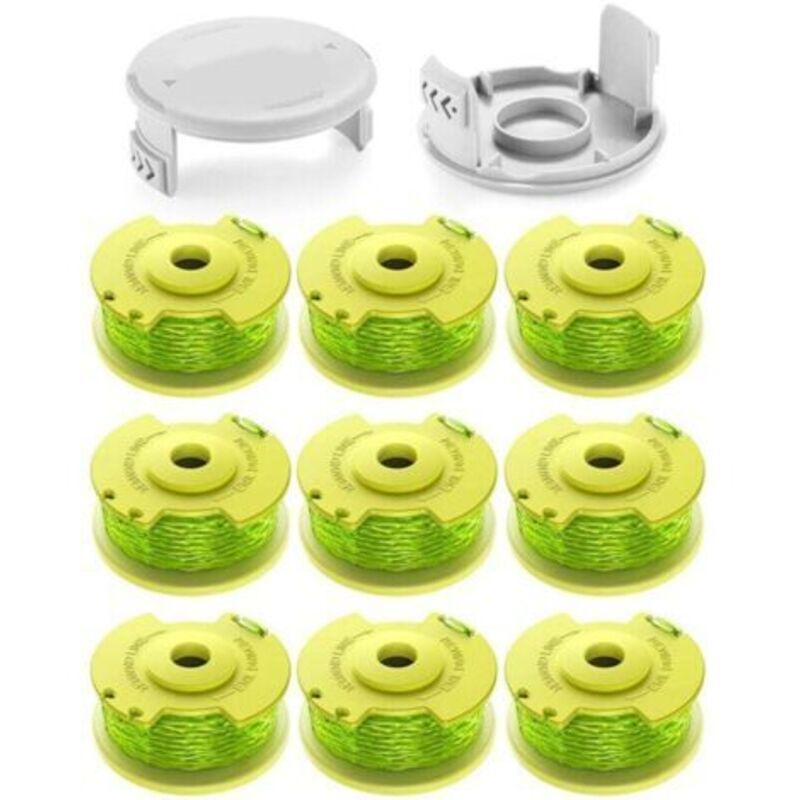 11 Spulen Mit 2,0 Mm Faden Für Ryobi One+ 18v/24v/40v Rasentrimmer. Länge 3,4 M, Kompatibel Mit Ac14rl3a. Enthält 9 Spulen Und 2 Abdeckungen.