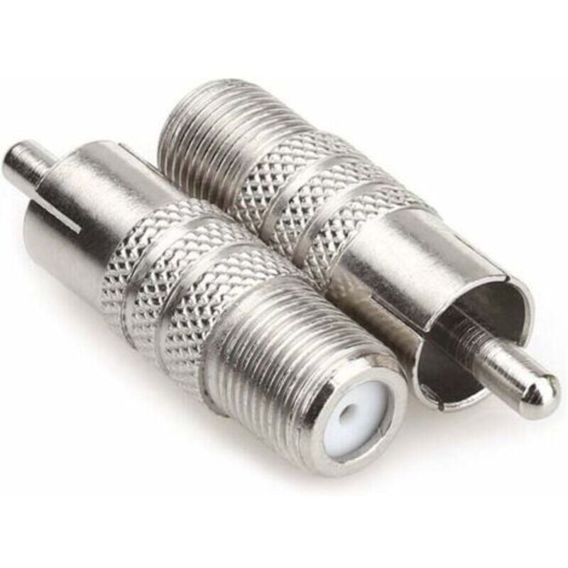 Weiblicher Rca-composite-phono-anschluss, Video-männlich-koaxialkabel-splitter-adapter-steckverbinder, F-steckverbinder, Satellitenkabel-steckverbinder, Antennenadapter - 2er-pack