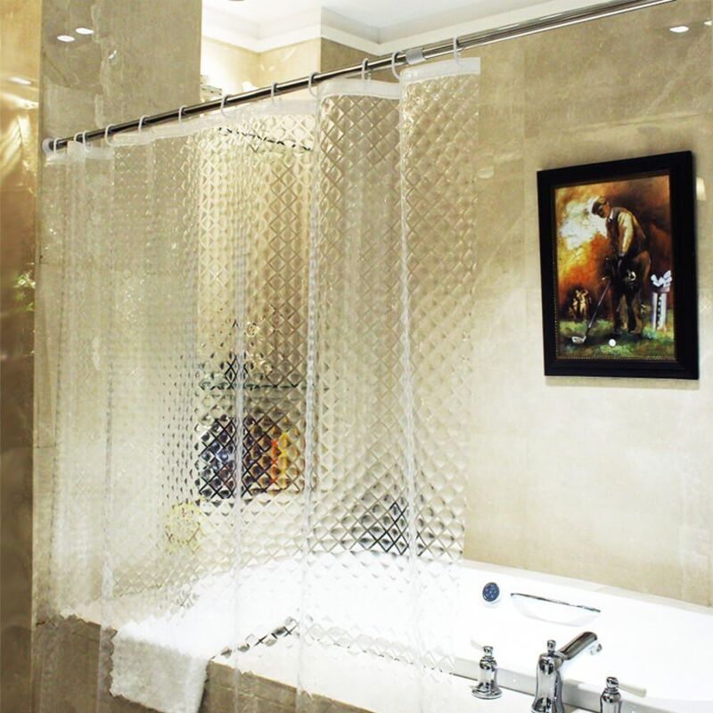 3d-effekt Eva-duschvorhang, 180 X 180 Cm, Halbtransparenter, Wasserdichter Und Schimmelresistenter Badvorhang Für Dusche Oder Badewanne