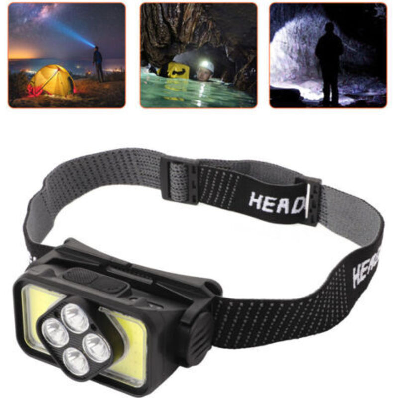 Cob-stirnlampe, Usb-aufladbare Led-stirnlampe, Ipx4 Wasserdichte Stirnlampe Mit Bewegungssensor Für Angeln Im Freien Und Camping, Dubuns