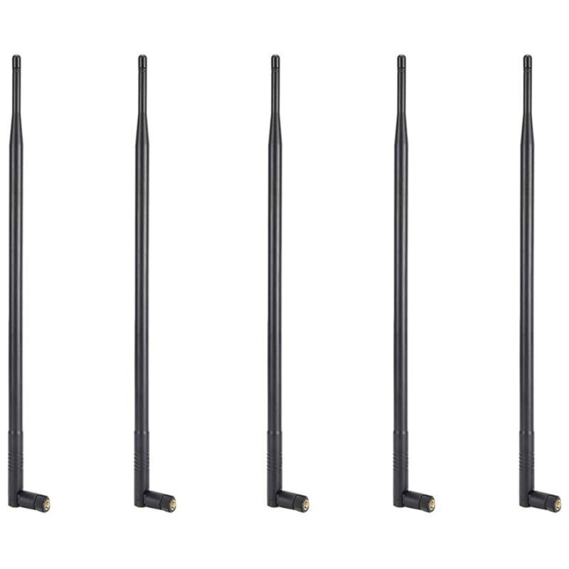 5x 12dbi Wlan-antenne, Dual-band 2,4g/5g, Hoher Gewinn, Große Reichweite, Mit Rp-sma-stecker Für Drahtloses Netzwerk