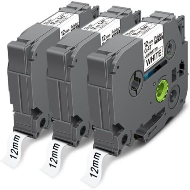Kassettenetiketten 12mm Schwarz Auf Weiß Laminiert – Kompatibel Mit Brother Tze-231 Tz-231 – Beständig Gegen Chemikalien Und Wasser – 8m - H100lb