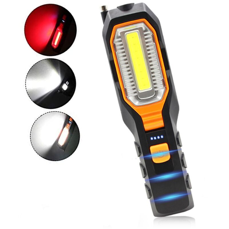 Superhelle, Usb-wiederaufladbare, Tragbare Cob-led-arbeitsleuchte Mit Magnetfuß, Geeignet Für Die Autowerkstatt