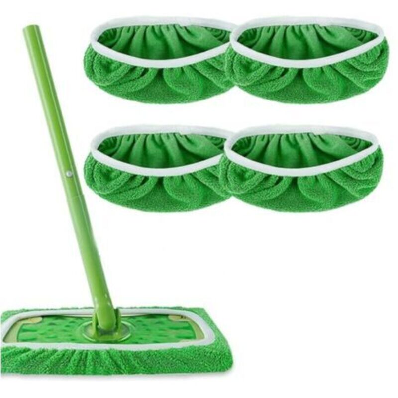 4 Waschbare Und Wiederverwendbare Wischtücher, Ersatz Für Flachen Mopp, Set Von Wischtüchern