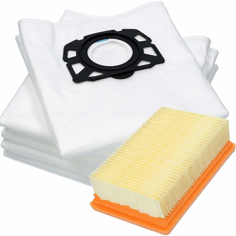 5er-pack Wessper Staubsaugerbeutel Aus Vlies, Zubehör 2.863-006.0, Staubsaugerbeutel Für Kärcher Wd4, Wd5, Wd5/p, Mv4, Mv5, Mv6 + Flachfilter 2.863-005.0