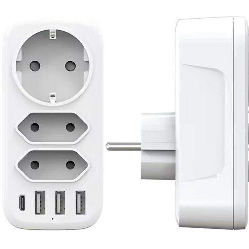 Mehrfach-usb-steckdose, Wandsteckdose Mit 3 Steckdosen Und 3 Usb-anschlüssen 3a, 6-in-1 Mehrfach-usb-ladegerät 4000w, Mehrfach-usb-steckdose Für Zuhause, Büro, Reisen, Kompatibel Mit Phone, Laptop