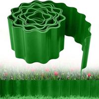 Gartenrand Aus Kunststoff, 12 Meter Flexibler Rasenrand, Blumenbeet-randstreifen, Faltbarer Dekorativer Gartenrasenrand Für Kurven, 20 Cm Hoch