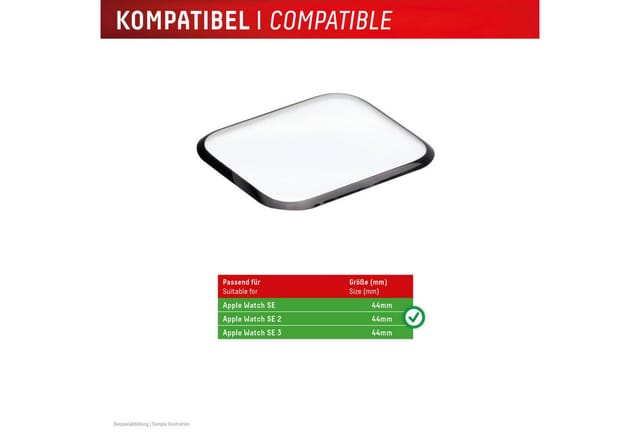 Displex Displayschutzglas Smartwatch Glass Unbreakable Protector Full Cover für Apple Watch SE 2 44 mm, Apple Watch SE 3 44 mm, Apple Watch SE 44 mm, Packung, Displayschutzfolie, Schutzfolie, Bildschirmschutz, kratz- & stoßfest