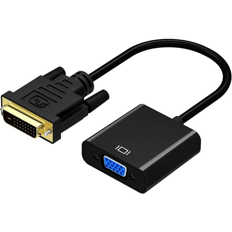 Dvi-zu-vga-adapter, Aktiver Gana 1080p Dvi-d-auf-vga-konverter Mit 24+1 Stecker-auf-buchse-kabel, Unterstützt 1080p/3d 60hz Für Pc/monitor/hdtv Und Projektor Usw.