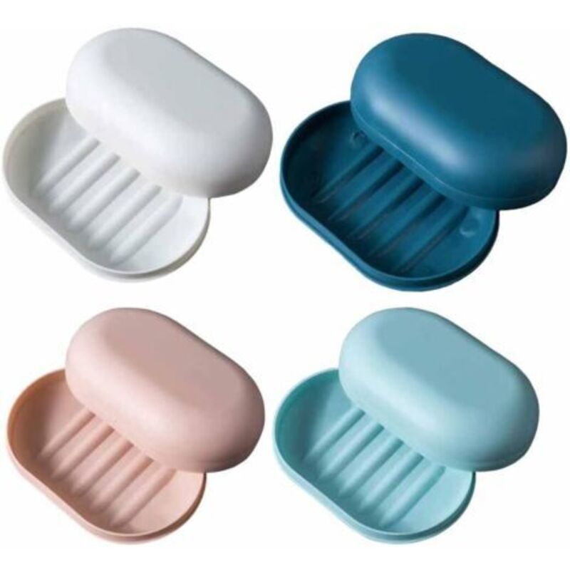 4er-set Wasserdichter Reisespender Für Seife Mit Deckel – Rechteckig, Mehrfarbig, Aus Kunststoff – Geeignet Für Dusche, Reisen, Wandern, Badezimmer, Schule Und Fitnessstudio