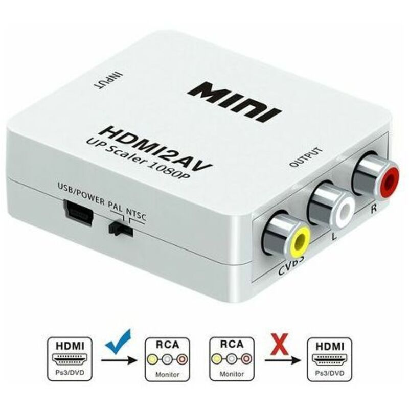 Hdmi Zu Av Konverter Hdmi2av Switch Hdmi Auf Rca Hdmi 1080p (weiß)