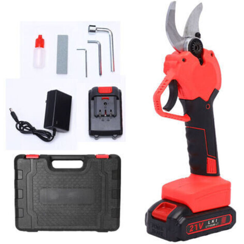 Elektrische Gartenschere (21 V) – Klinge Aus Sk5-legierung – 40 Mm Schnittdurchmesser – 1,5 Ah Lithium-ionen-akku – 4–6 Stunden Dauerbetrieb