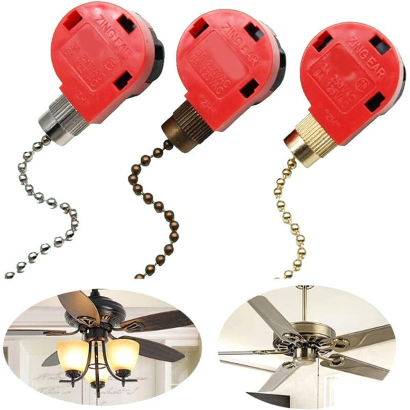3-gang-deckenventilator-schalter – 4-adrig – Zugseilmechanismus – Ersatzteil Für Beleuchtung Und Ventilatoren - Ze-268s1
