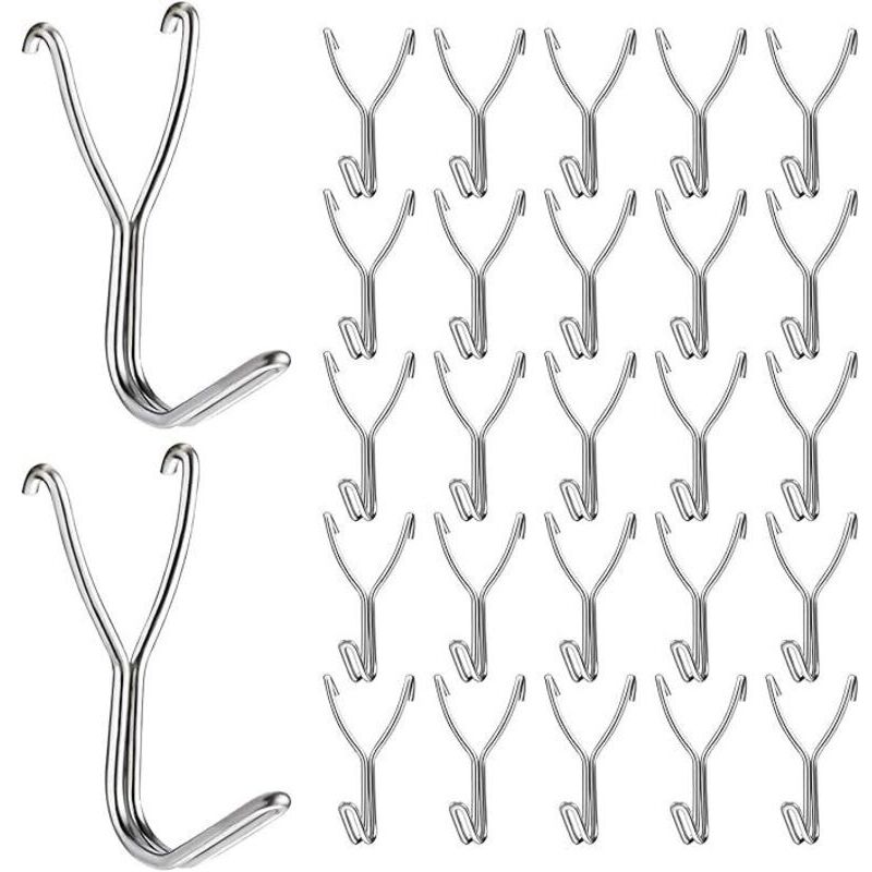 50er Pack Edelstahlhaken, 20 Mm, Für Küche, Garage, Aufbewahrung, Zubehör, Werkbankwerkzeuge, Bastelbedarf
