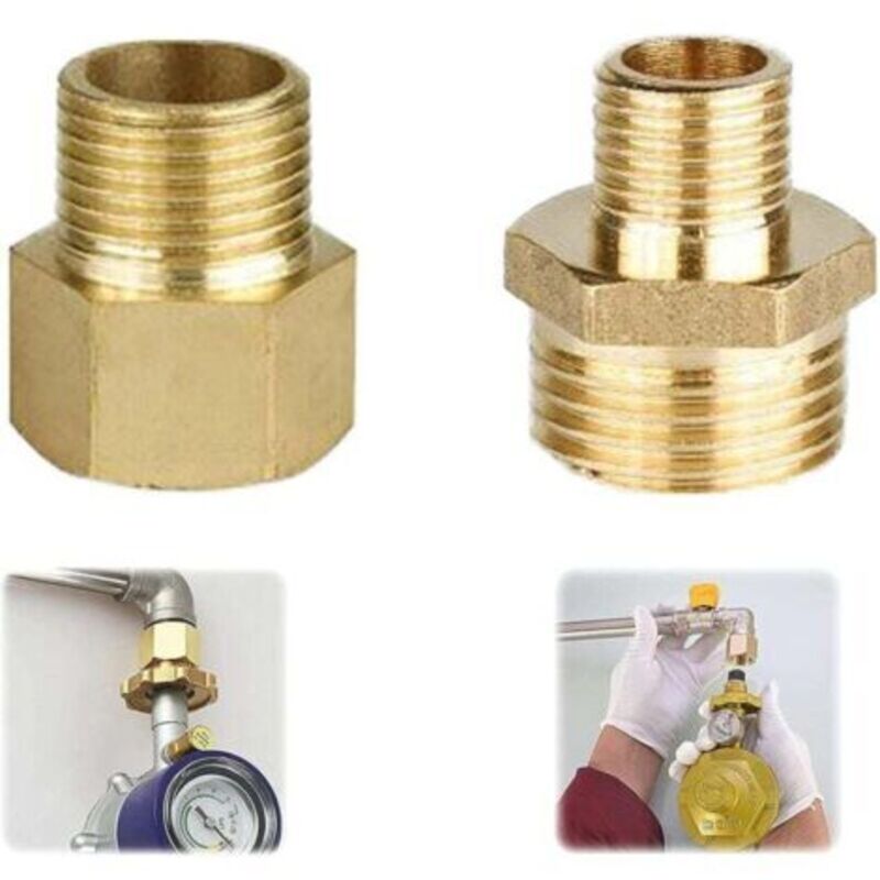 Gasanpasser Kupfer-gasschlauchadapter Flaschenanschlussadapter Gasadapter 1/2 Auf 1/4, 3/4 Anschlussstück Für Gaskocher, Campingkocher, Hocker