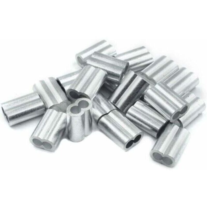20x Aluminium-quetschhülsen Mit Doppelendhülsen 4,0 Mm, Aderendhülsen Aus Aluminium, Crimpklemmen, Presshülsen, Quetschhülsen, Verbinder Für Metallseile