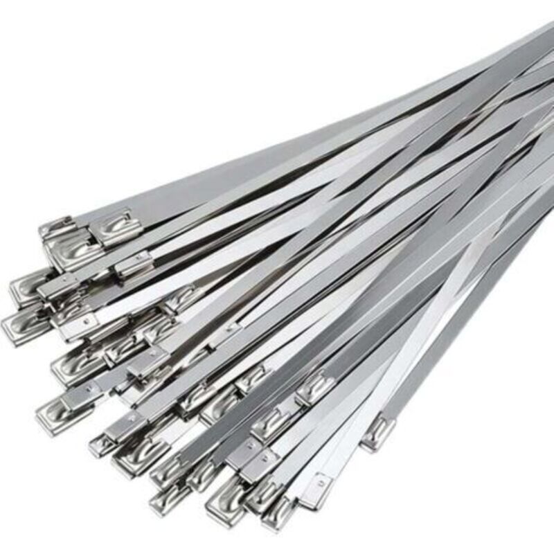 50 Stück Edelstahl-kabelbinder, 300mm×4,6mm Kabelbinder Aus Rostfreiem Stahl, Edelstahl-kabelbinder Für Auspuffumwicklung, Gebündelte Kabel, Wartung Von Zäunen Und Vordächern